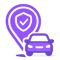 Location pin and car icon representing business mileage tracking