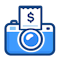 Camera and receipt icon representing mobile expense receipt capture