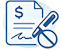 Contract and scissors icon representing no cancellation fees