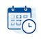 Calendar and clock icon representing employee scheduling