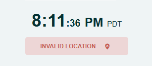 Timesheets.com kiosk blocking a time punch from an invalid location
