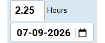 Manual time entry form with hours and work date fields