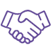 Handshake icon representing stronger relationships with accounting and payroll clients