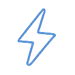 Lightning bolt icon representing simple setup and reduced client support needs