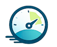 Speedometer icon representing fast employee schedule creation