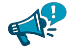 Megaphone icon representing employee schedule notifications and access