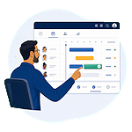 Employee schedule integration and coverage planning icon