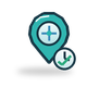 Location pin icon representing GPS tracking for employee punches.