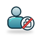 User restriction icon representing configurable employee access controls.