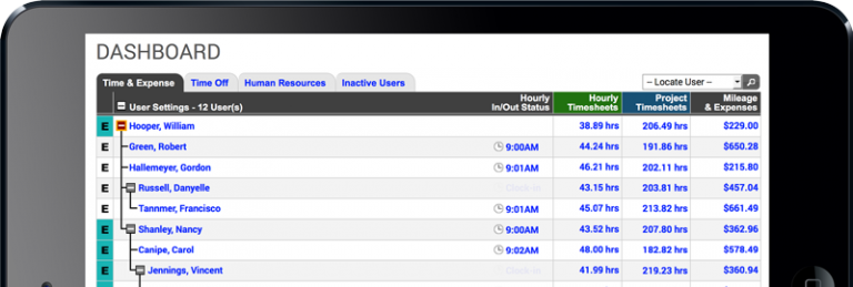 online time clock for payroll and time off with mobile employees